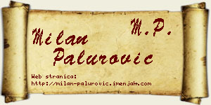 Milan Palurović vizit kartica